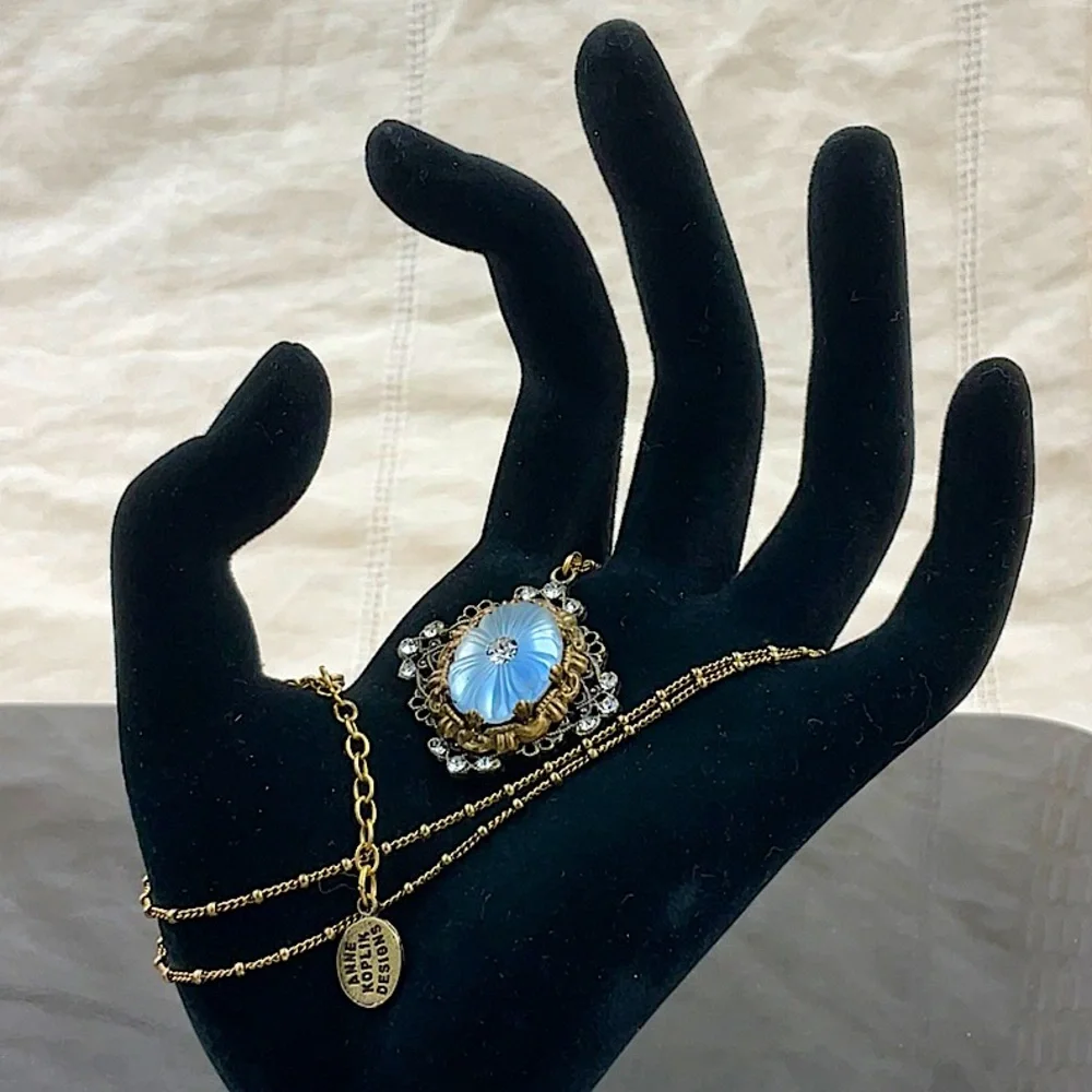 Vtg.Anne Koplik 18” Gold Necklace With Pendant - Picture 7 of 12